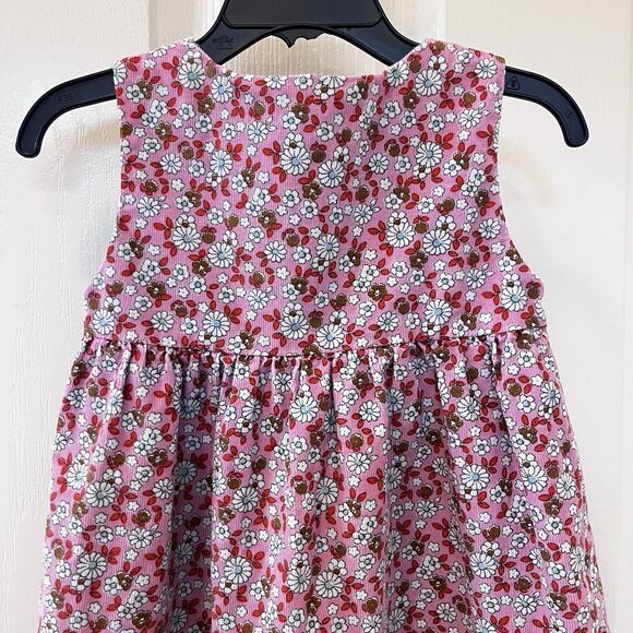 Baby Boden Pink Deer Vintage Daisy Applique Corduroy Pinnie Dress 18-24 Months - Picture 14 of 16